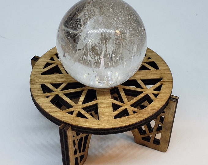 Laser Cut wood sphere stand