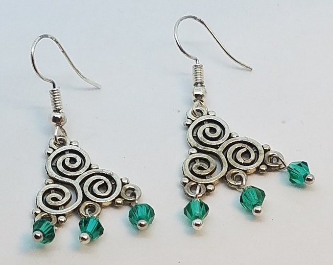 Triskele (Celtic triple spiral) earrings
