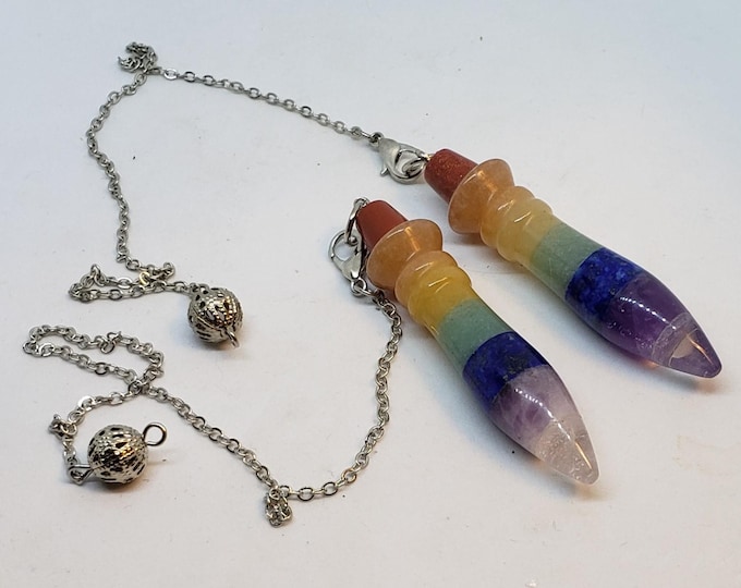 Chakra Stone Pendulum, Rainbow Dowsing Tool