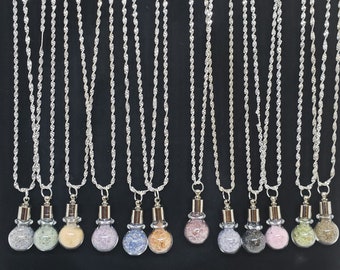Gemstone Sand Bottle Necklace