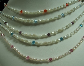 Brides Maides Pearl and Crystal Necklace