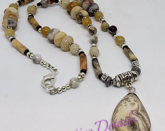 Crazy Lace Agate Necklace - N278