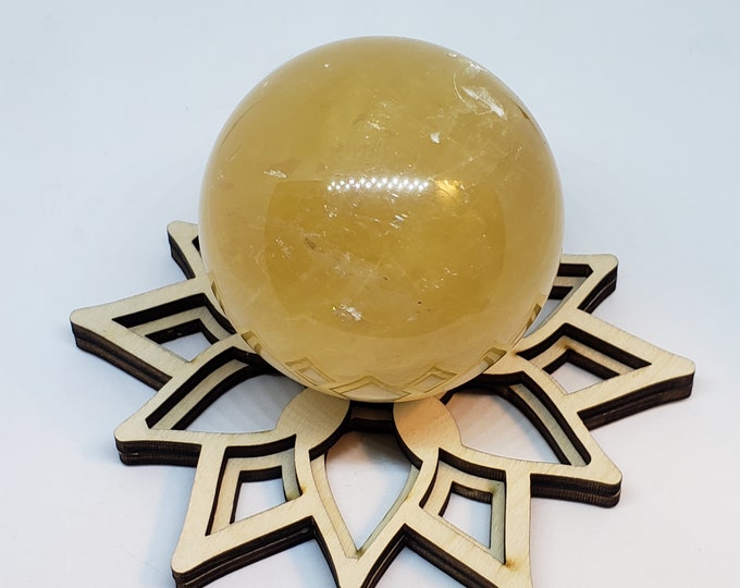 Mandala Sphere Stand - Wood laser cut