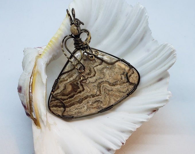 Picture Jasper Pendant -Wire Wrapped