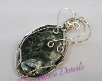 Seraphinite Pendant, Sterling Siver -P1043