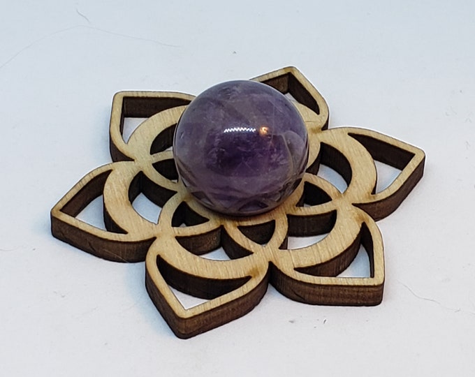 Mini Mandala Sphere Stand - Wood laser cut