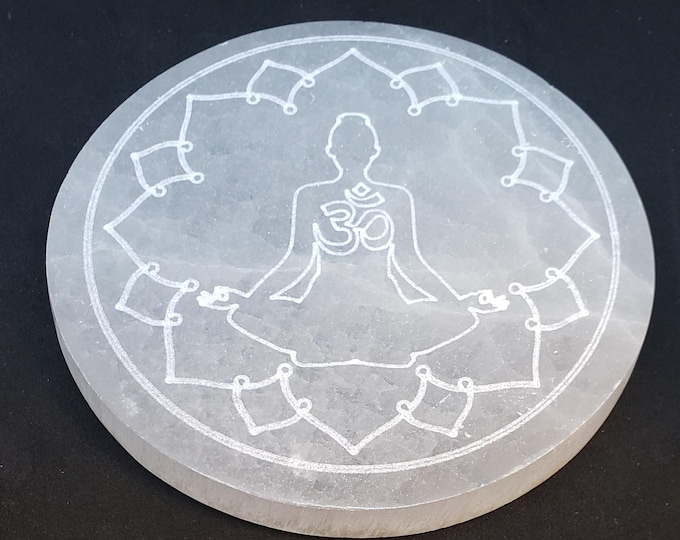 Selenite Charging Plate - Laser Engraved