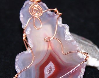 Agate Pendant - wire wrapped