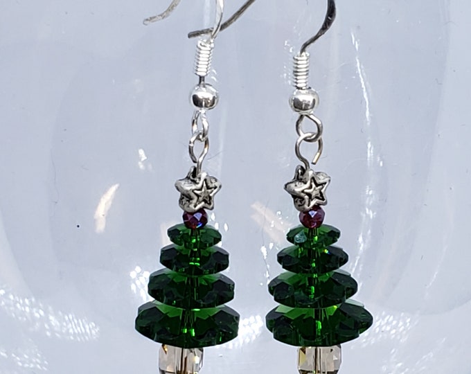 Swarovski Crystal Christmas Tree Earrings