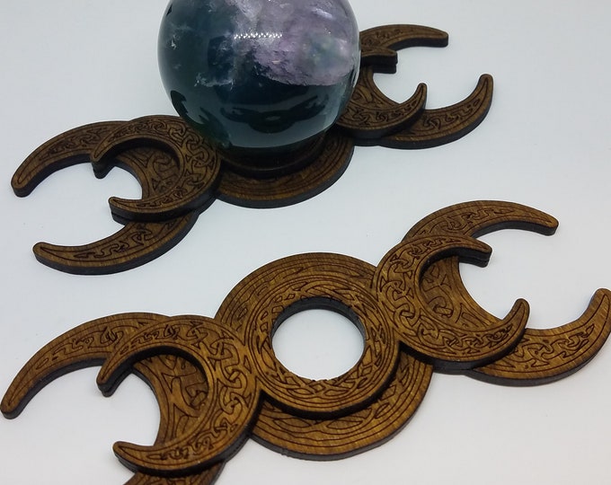 Sphere Holder - Triple Moon, laser cut, medium