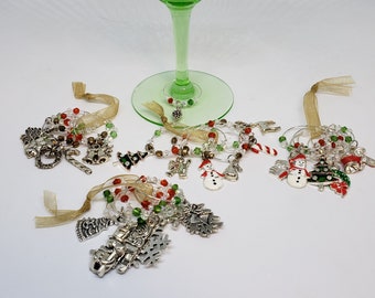 Wine Glass Charms/Markers - Holiday, Christmas