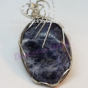 Pendente avvolto in filo di sodalite