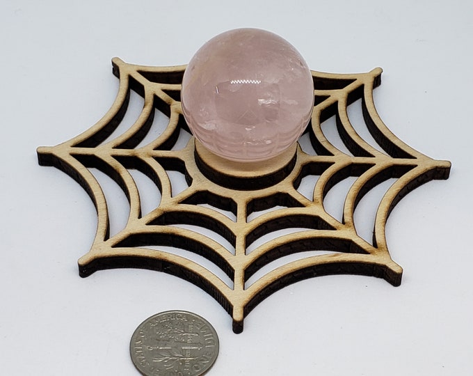 Sphere Stand - Laser Cut Wooden Spider Web