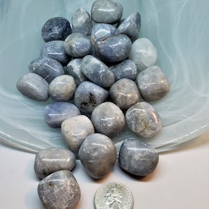 Blue Calcite Tumbled Stones