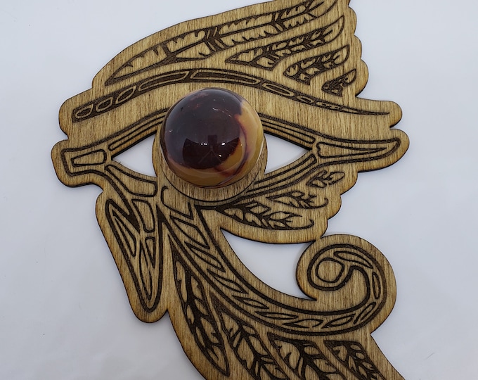 Sphere Holder - laser cut wooden, eye of horus