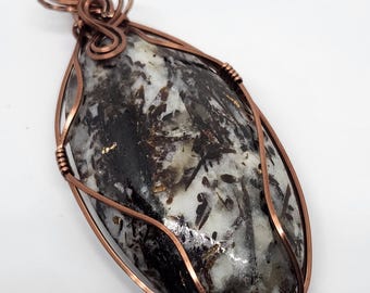 Astrophyllite Pendant in Copper Wire