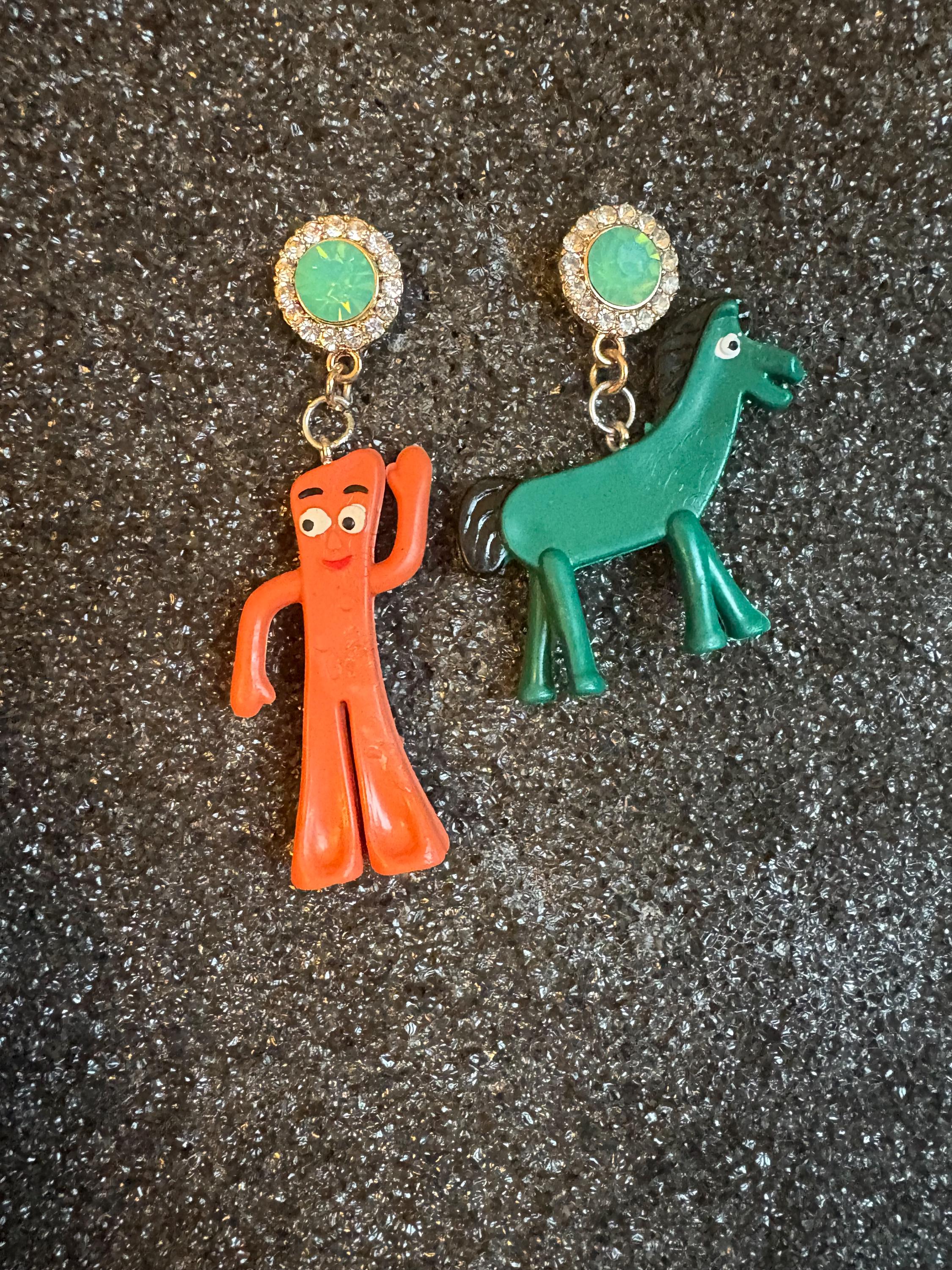 Opposite Gumby and Pokey Earrings