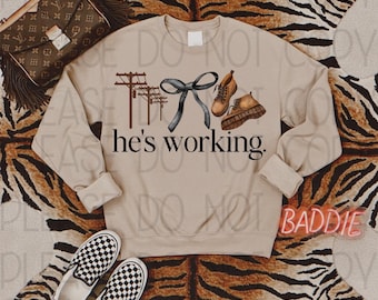 He&#39;s Working Lineman PNG File