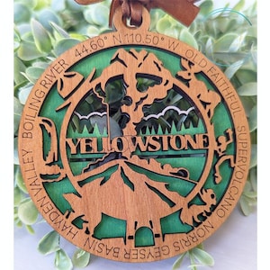 Yellowstone national park ornament, Yellowstone ornament, Yellowstone souvenir, national park gifts, national park ornament, gift for hiker