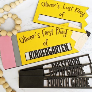 First day of school sign, last day of school sign, school photo props, pencil sign, interchangeable school sign, school sign