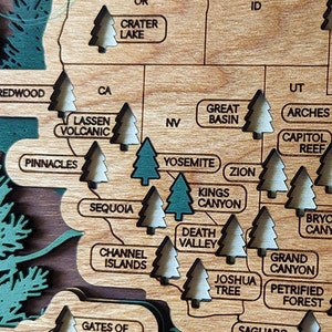 Replacement full set of trees for US National Parks Travel Map for Snarky Yet Sweet maps ONLY