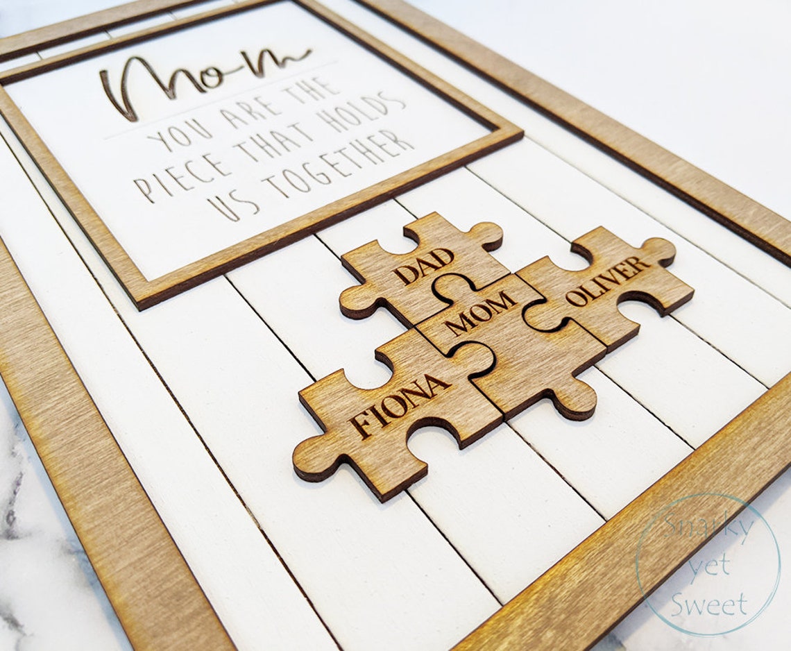 Mom Puzzle Sign Mother's Day gift laser cut you are the | Etsy