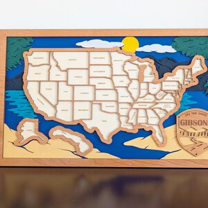 US Travel Map | State Travel Tracker | States Traveled Map | Housewarming Gift for Travelers | Motor Home Décor image 4