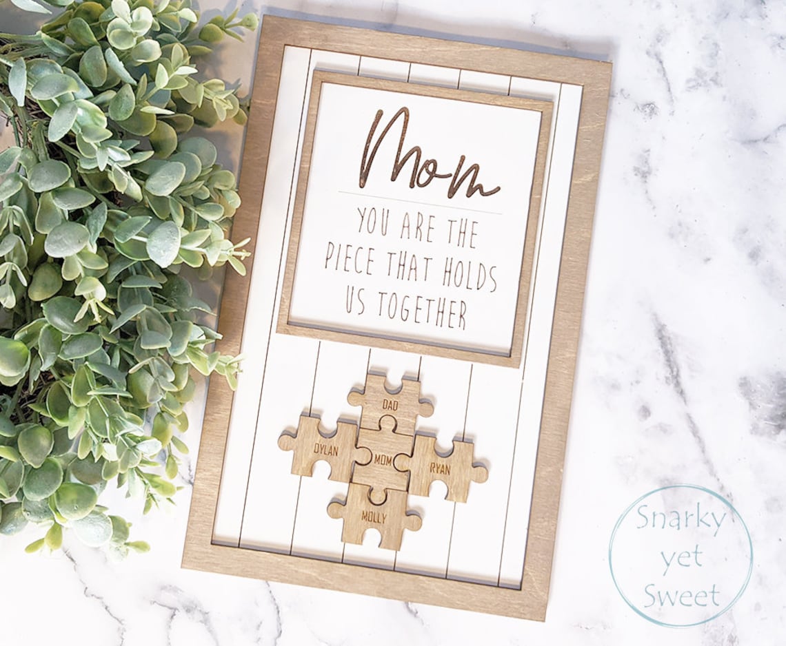 Mom Puzzle Sign Mother's Day gift laser cut you are the Etsy