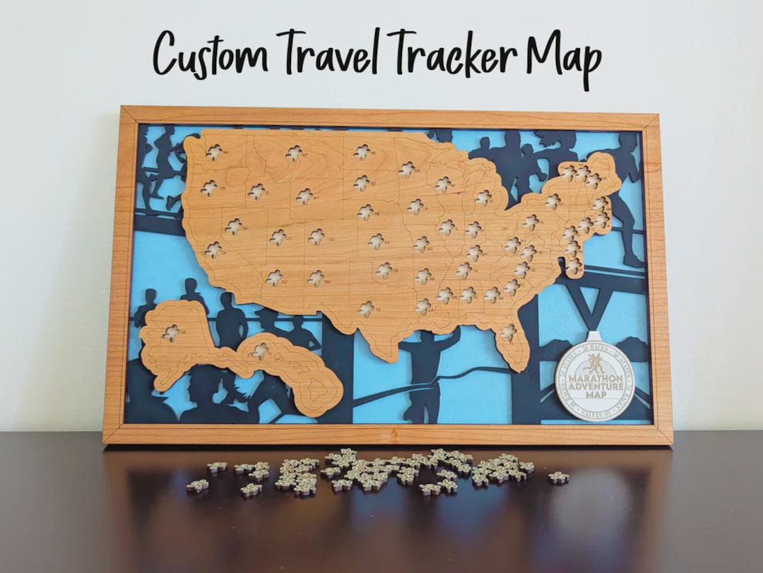 Custom Travel Tracker Map Etsy