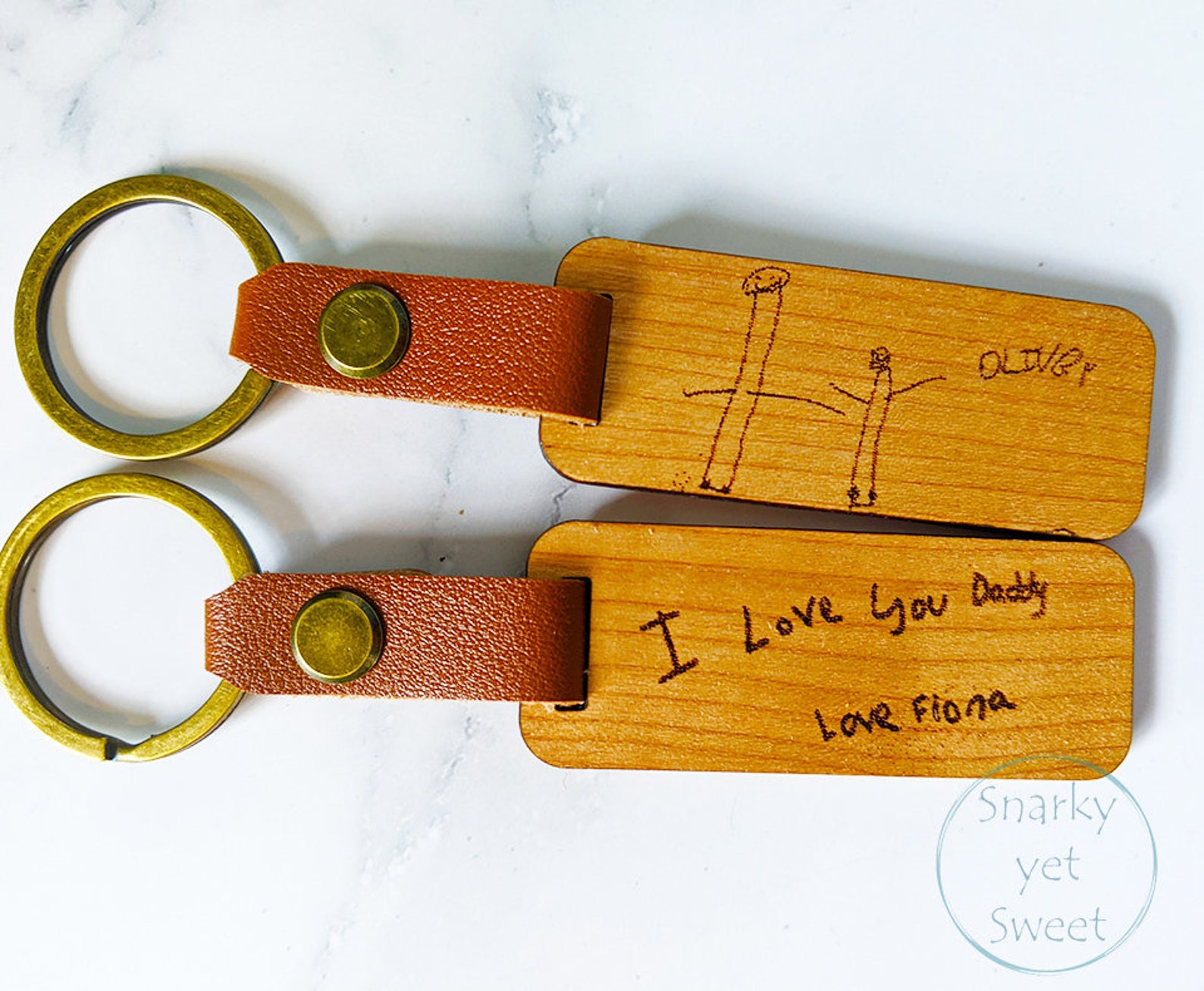 Custom Wood Engraved Keychain Father's Day Gift for Dad Etsy