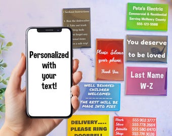 Custom Text Magnet, custom word magnet, personalized text magnets fridge, personalized magnets 2x3