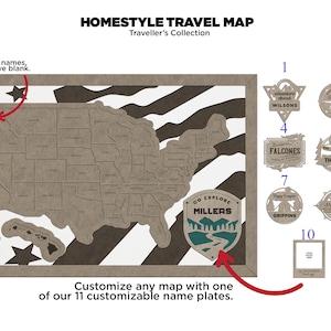 US Travel Map | State Travel Tracker | States Traveled Map | Housewarming Gift for Travelers | Motor Home Décor image 8