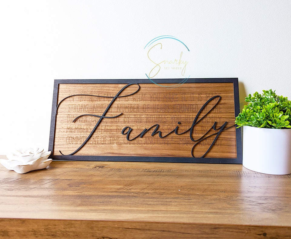 Family Layered Wood Engraved Sign, Housewarming Gift, Home Decor - Etsy
