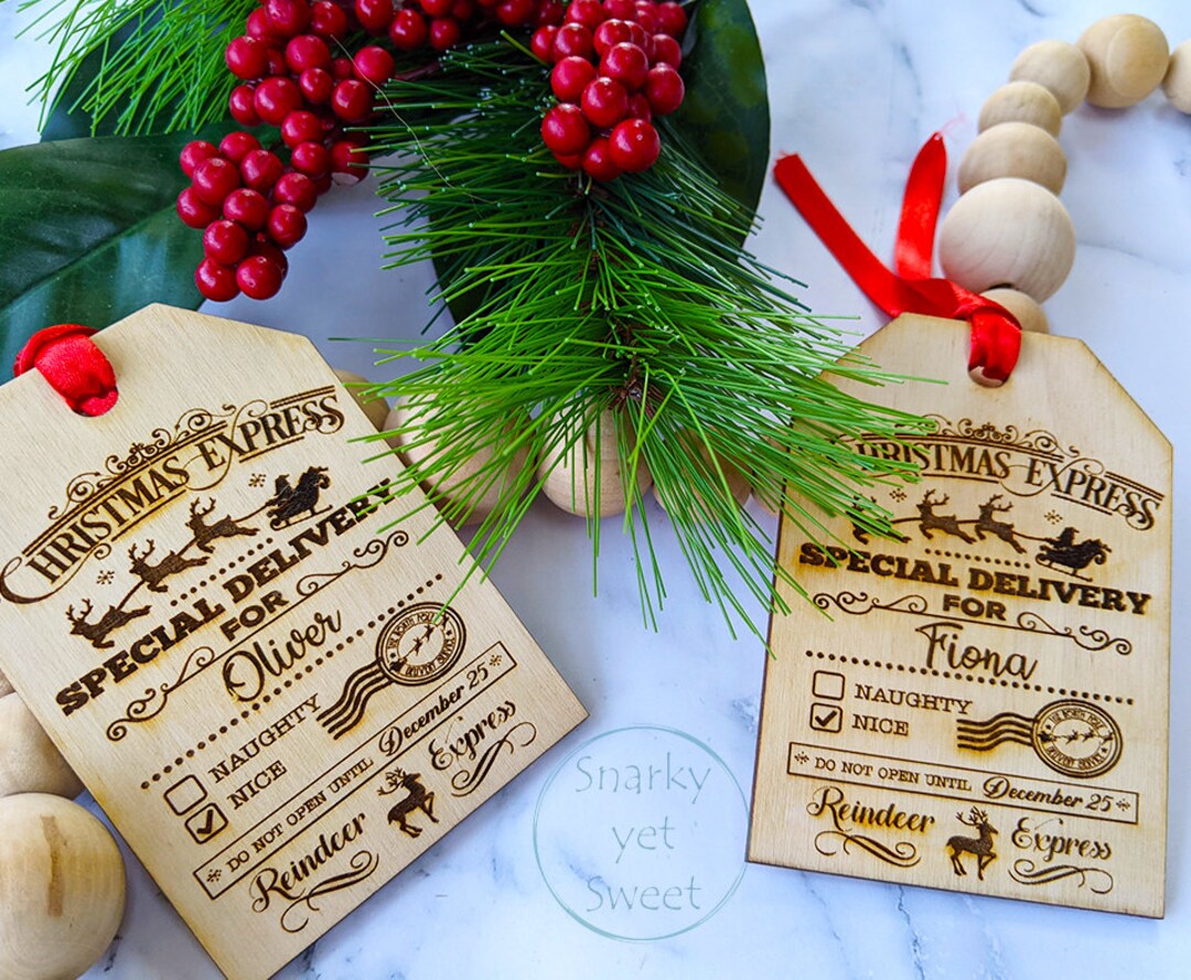 Santa Gift Tag, Personalized Gift Tags From Santa, Naughty or Nice Sign