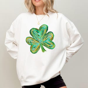 St. Patrick&#39;s Day Green Clover Sweatshirt, Lucky Irish Shamrock shirt for Festive Celebrations, Gift For St Patricks, Cute St Patrick shirt