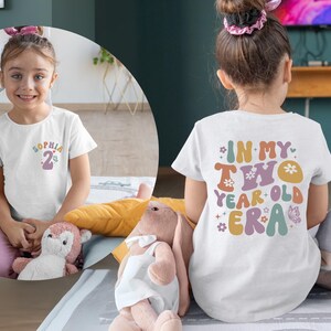 Custom Birthday Girl Shirt, In my two Year Old Era Shirt, Custom 2 Year Old Girl Shirt, Second Birthday Party Outfit, Toddler Birthday Gift