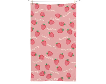 Subtle Trump Sucks Strawberry Hand Towel, Funny Political Berry Kitchen Towel, Sarcastic Liberal Home Decor, FDT Gift