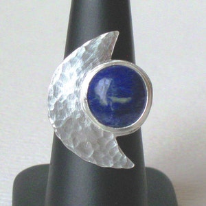 Blue Moon - Sterling Silver and Lapis Lazuli Ring - Celestial Series by ResurrectionSilver