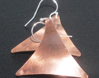 Copper Triangle Earrings