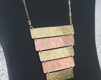 Copper and Brass Ladder Necklace