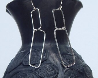 Sterling Silver Box Link Earrings