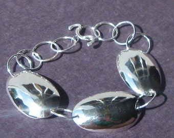 Resurrection Sterling Spoon Bowl Link Bracelet with Handmade Toggle