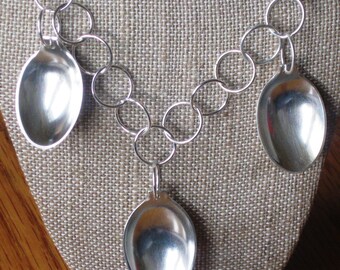 Small Spoon Bowl Triplet Necklace by Resurrection Silver