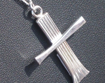 Sterling Silver Spoon Handle Cross Pendant