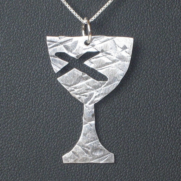 Distressed Sterling SIlver Chalice Pendant (Disciples of Christ) for Week of Compassion by ResurrectionSilver