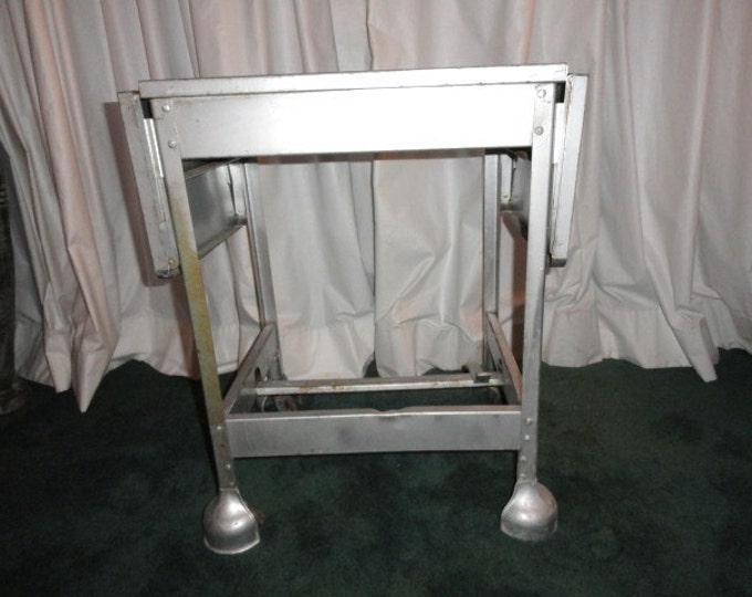 Vintage Industrial Table Cart Typewriter Stand Midcentury Rolling