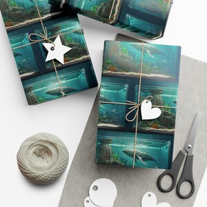 Ocean-Themed Gift Wrap Papers, Perfect for Birthdays, Holidays, Eco-Friendly Wrapping, Marine Life Décor, Unique Present Packaging