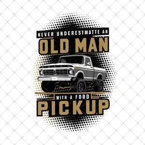 Conductor anciano divertido (Png), abuelo loco en el coche, nunca entiendo a un anciano con una camioneta Ford (Png), anciano feliz, anciano de dibujos animados genial