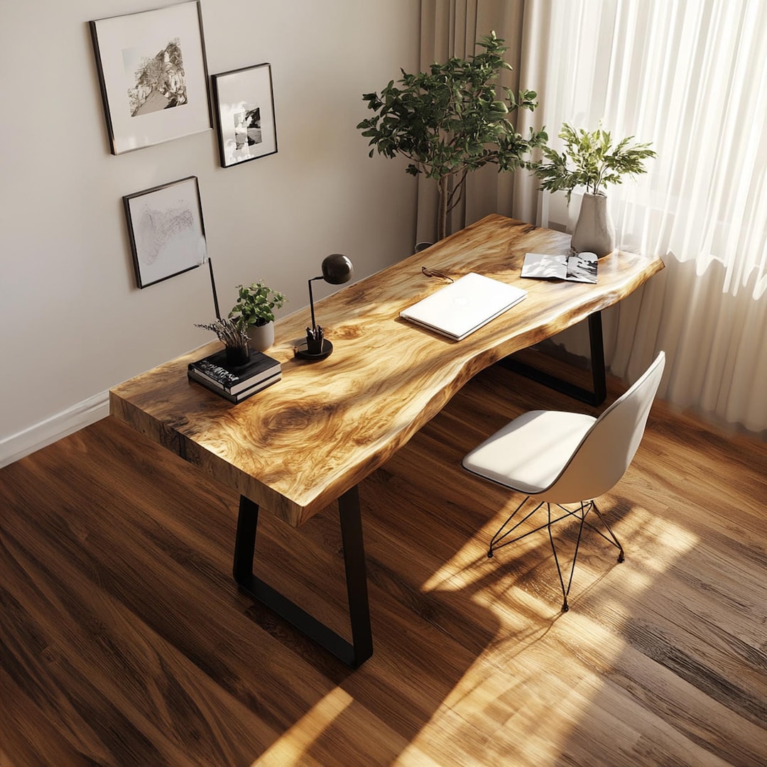 Must-Have Handmade Live Edge Desk – Rustic Solid Wood Office ...