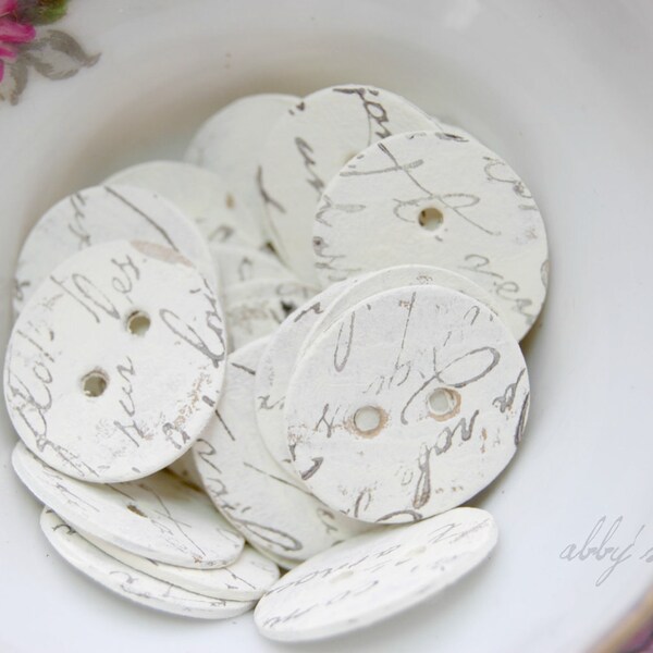 French script buttons...for your crafty projects